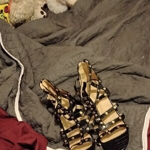 Elegant Black Studded Heels